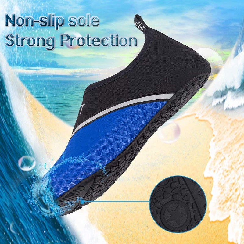YALOX Water Shoes Women's Men's Outdoor Beach Swimming Aqua Socks Quick-Dry Barefoot Shoes Surfing Yoga Pool Exercise(D/XB-Navy,38/39EU) - Image 3